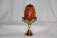 Wooden Goose Egg on Brass Base