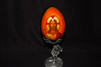 Wooden Goose Egg on Brass Stand