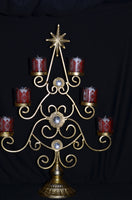 Decorative Christmas Tree with 6 glass candle holders