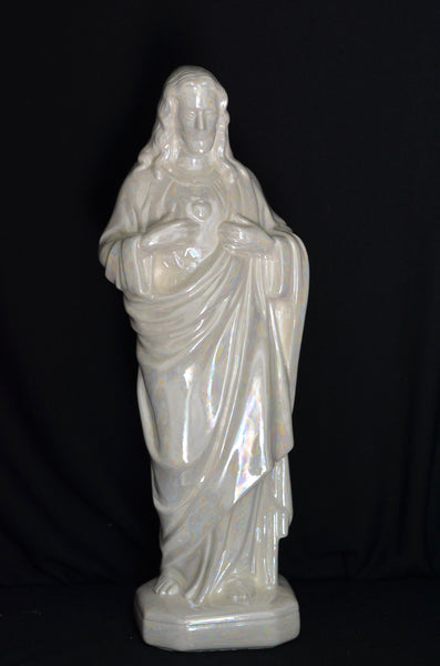 Ceramic Rainbow Opal Jesus Statue