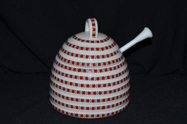3 Pce. Porcelain Honey Jar