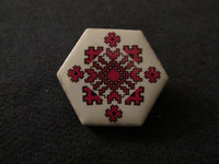 Hexagon Porcelain Broach