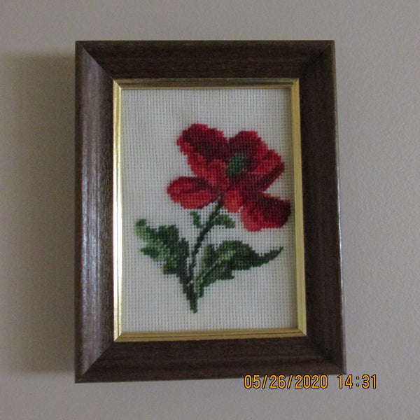 Cross-Stitched Poppy Picture