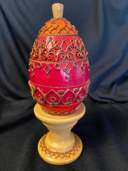 Wooden Egg Trinket Box