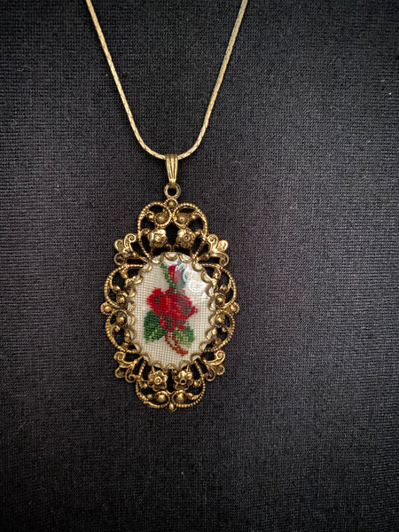 Cross Stitched Necklace