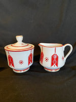 Gold Trim Creamer and Sugar Set